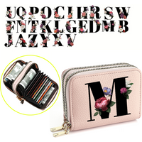 Pink Zipper Wallet for Women 26-Letter Personalized Design Fashionable Multi-Functional Ladies Wallet