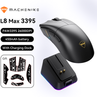 Machenike L8MAX Gaming Mouse PAW3395 3315 Wireless Mouse With Charging Dock 26000DPI 650IPS 6 Button 66g RGB For Laptop PC Mouse