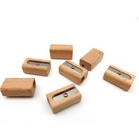 30pcs/60pcs beach wood sharpener single steel blade,1 hole mini sharpener,mini component for stationery set
