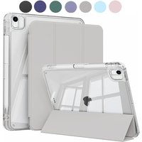 case For iPad Air 11 2024 2025 M2 M3 11" Case with Pencil Holder, Hard Clear Transparent Back & Soft TPU Shockproof Frame Cover
