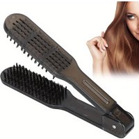 Clamp Brush, Double Brush for Hair Straightening, Clamp Brush for Straightening Hair, Hair Styling Clips for Smoothing