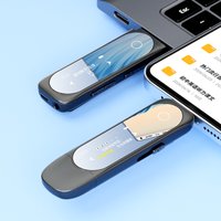 MP3-Player mit Bluetooth, Typ-C-Clip, USB-A-Doppelstecker, Schnell-Download, Verlustfreies Audio, USB-Stick 64GB für Schüler und Schulgebrauch