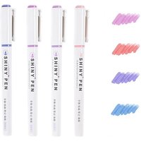 4 Colors Pastel Glitter Highlighters School Writing Supplies Star Glitter Shiny Doodle Marker For Students Kids Drawing Notes