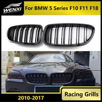 For BMW 5 Series F10 F11 F18 2010-2017 Car Front Bumpers Grill Gloss Black Double Slat Racing Grille Car Styling Accessories