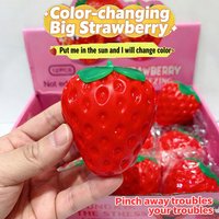 Strawberry Shape Squishies Toy Ultra-Realistic 3D Strawberry Design Stress & Anxiety Relief Washable Office Desk Stress Relief