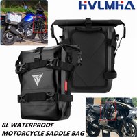 Motorcycle Crash Guard Side Bag 8L Waterproof - Strap-On Bumper Bar Pouch for ADV/GS-Style Adventure & Frame Tube Mount Tool Bag