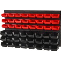 SucceBuy 48 pièces bacs de rangement de pièces conteneurs de Garage fixés au mur avec panneaux muraux organisateur d'outils pour écrous boulons vis clous
