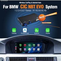 AUTOTOP Bezprzewodowy CarPlay Android Auto dla BMW CIC NBT EVO F10 F11 F01 F56 F25 F20 F21 F22 F23 F26 F30 F31 F32 F33 Mirror Link