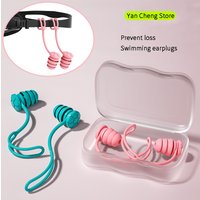 Soft Silicone Swimming Earplugs With String Anti-lost Waterproof Ear Plugs 3 Layers Noise Reduction Earbuds For Sleep Swimming