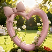 Two-piece set of pink hollow heart-shaped foil balloons,Birthday Party、Engagement、Valentine's Day、Wedding decoration balloons