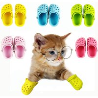 A Pair Cute Cat Shoes Pet Sandals Non-slip Summer Dog Comfortable Hole Shoes Breathable Pet Accessories