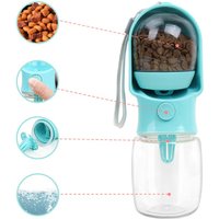 Dog Cat Water Bottle, Portable pet Water Bottle with Food Container, Outdoor Water Dispenser, Leak Proof Water Bottles for Dogs