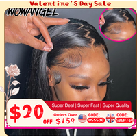 WOWANGEL Raw Hair 13x6 HD Lace Front Human Hair Wigs 250% Straight PrePlucked Full Frontal Wig Lace Melted Pre Plucked For Women image 3