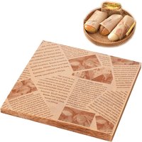 100Pcs Oil-Proof Paper Sandwich Wrapping Paper Greaseproof Paper Sheets Burger Fries Fried Food BBQ Wrapping Paper Plate Mat