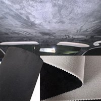 Czarna zamszowa tapicerka podsufitki 30cm-320cmx152cm z piankową podkładką do wykończenia wnętrza samochodu, ciężarówki, ochrona przed starzeniem, uszkodzeniami, wyblaknięciem, do samodzielnego