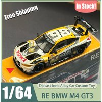 New Re 1:64 Bmw M4 Gt3 Static Alloy Circuit Race Collectible Diecast Model Rowe Racing No.98 Championship Official Team Livery