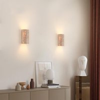 Luxury Yellow Travertine Lamp LED Sconce Light Bedroom Bedside Office Living Room Beige Wall Travertine Wall Decorative Lamp