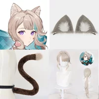 IN STOCK Lynette Cosplay Wig Ears Tail Anime Game Genshin Impact Fontaine Lynette Furry Cat Electric Adjustable Ears