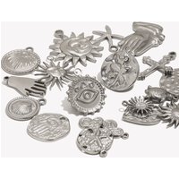 Face Sun Oval Cross Sunflower Relief Long Eyelashes Sparkling Eyes A Rose Round Pendant 316L Stainless Steel Silver Color