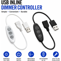 5V 2A USB Power Cable With 10-Level Dimming For LED Light Lamp Speed Controller 3KEY Dimmer Switches For Lighting Control