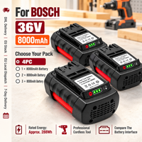 36V 8Ah 1 Stück Li-Ionen-Akku-Ersatzpack für BOSCH BAT838: Benötigen Sie eine 8Ah-Kapazitätsoption für ausgewählte 36V-Werkzeuge? 8000mAh, 1PC-4PC Auswahl, Ladegerät-Option