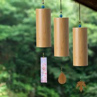 Japanese Bamboo Wind Chime Musical Chord Windchime with Soothing Sound Meditation Zen Wind Chimes for Outdoor Patio Garden Decor