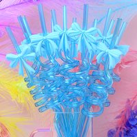 7/9/13/17pcs of bow-shaped straws, perfect for birthday parties, holidays, beach parties, and family gatherings,