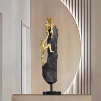 Creative Home Decor Mountaineering Figure Sculpture Inspirational Model Resin Crafts Office Desktop Wine Rack Decor Statue Gift