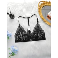 Women's front buckle lace underwear without steel ring gathered push up shoulder straps breathable and close fitting bra YS2823