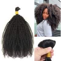 Small Spirals Curly Bulk Human Hair 100% Human Hair Extension No Weft Hair Afro Kinky Curly Bulk Human Hair For Boho Twist Braid