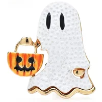 Funny Taking Pumpkin-bag Brooches for Women Lovely Cartoon Figure Party Casual Halloween Brooches Pins Gifts