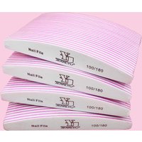 White Nail File Buffer 100/180 Grit Half Moon Nail Files Double Side Sandpaper Nail Sanding Grinding Gel Polish Manicure Tool