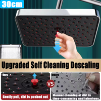 Upgrade Square Self Cleaning Descaling Supercharge Ceiling Mounted Shower Head 30CM Big Panel High Pressure Large Flow Shower