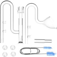 Aquatic Mini Glass Lily Pipe Protein Skimmer Inflow and Outflow for Mini Nano Tank Filter System for Fish Tank Accessories