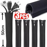 3/1Pcs Zipper Cable Sleeve Nylon Wire Cable Management Organizer Sleeve Wire Protector for PC Computer Cable Management Covers