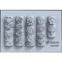 1pc Retro flower butterfly 3D Acrylic Nail Mold Hand Engraving Mold Nail Art Decorations Silicone Nail Art