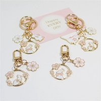 1 PCS Creative Rabbit Cat Keychain Simple Cute Pink Sakura Bag Pendants Fashion Decoration Key Rings