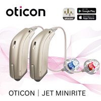 Oticon 48 Channels miniRITE Jet 1 Jet 2 Hearing Aid Streaming Bluetooth Tinnitus Sound 312 Battery Support for Senior Adults