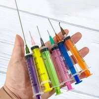 6PCS Plastic Colorful Injection Syringe Hydroponic Measuring Perfume Sampler, Multi-functional Extractor for Perfume, Ink,ubrica