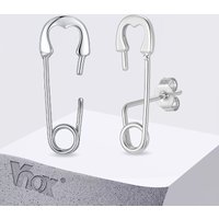 Vnox Sliver Color Paperclip Stud Earrings for Men Women, Fashion Hip Hop Metal Pin Earring Unisex Jewelry Gifts for Party Street