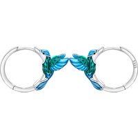 PANPOKI S925 Sterling Silver Hummingbird Earrings Hoop Earrings Women Jewelry Original Trendy Anniversary Gifts