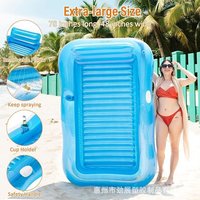 New Pvc Inflatable Recliner Floating Row with Pillow Cup Holder Amphibious Inflatable Toy Floating Row Fountain