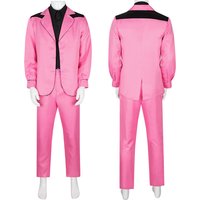 Men Halloween Dress Up Elvis Presley Pink Costume