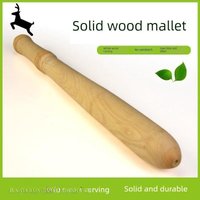 Traditional Wooden Rod Hammer for Washing Clothes Home Use Flat House Old Style Laundry Hammer Fitness Tool round Rod Washboard