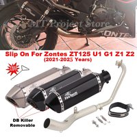 Slip-On For Zontes ZT125 U1 G1 Z1 Z2 Zt 125 2021 - 2025 Motorcycle Exhaust System Front Link Pipe Muffler Scooter Moto DB Killer
