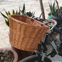 Useful Vintage Style Bike Basket Lightweight Bicycle Handlebar Basket Easy to Install Bicycle Storage Basket for Unisex
