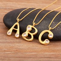 New Fashion A-Z Letters Shiny Crystal Zircon Initials Alphabet Charm Pendant Necklace For Female Male Chain Choker Jewelry Gifts