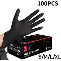 10/20/50/100pcs Disposable PVC Black Nitrile Gloves,Waterproof Latex Free,For Car Repair Food Safe Hair Dyeing Work Gloves image 4