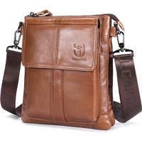 BULLCAPTAIN Men's Genuine Leather Crossbody Bag Large Capacity Multifunctional Top Layer Cowhide Shoulder Bag Fashion Man Bag