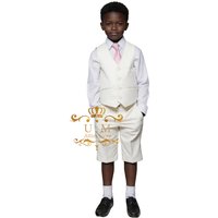 Ivory Boys' 2-Piece Suit (Vest & Shorts) Slim-Fit Custom Set for Wedding Party Prom Ring Bearers Summer Style Children Clothes